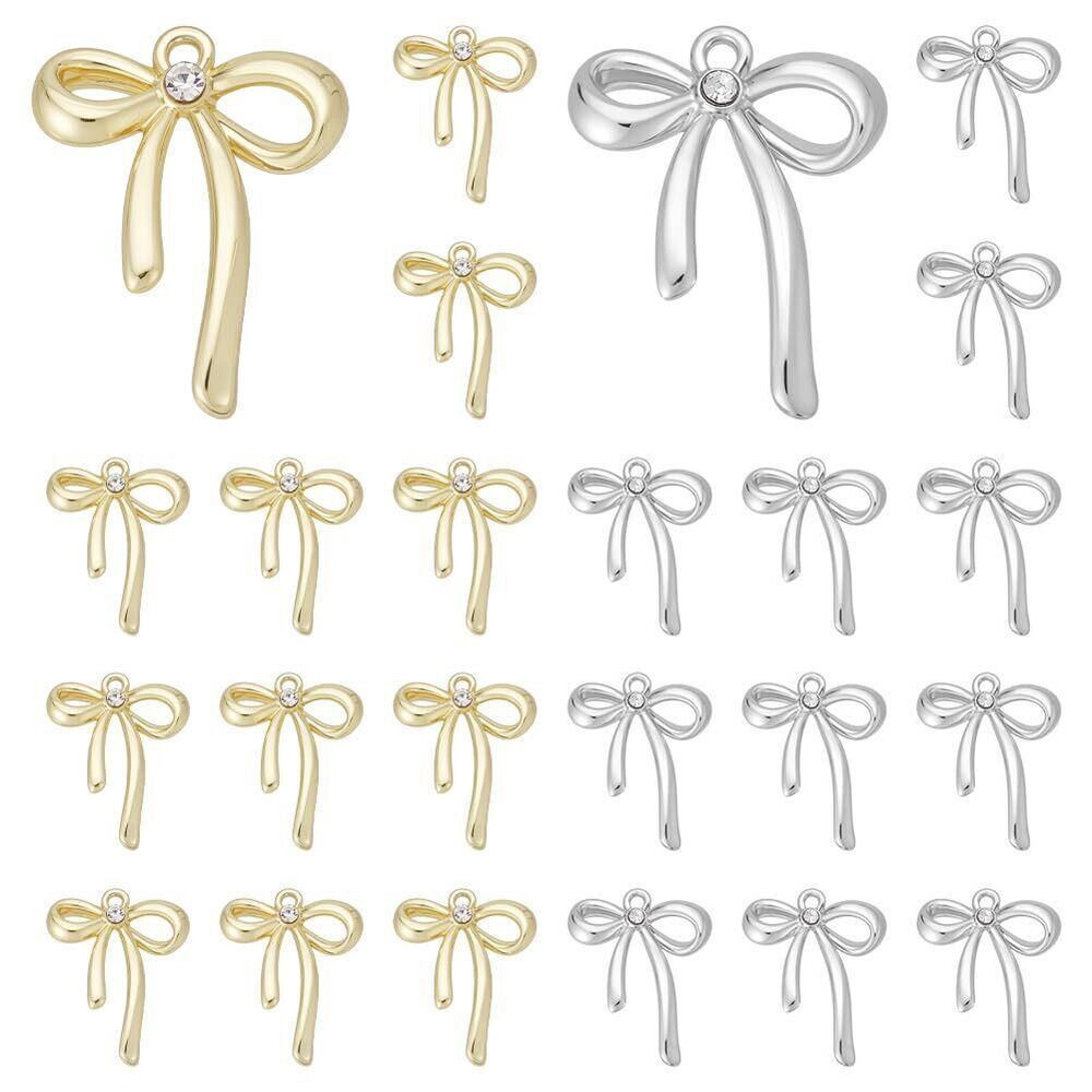 7018 32Pcs 2 Colors Bowknot Charms Earring Charms Bowknot Pendants